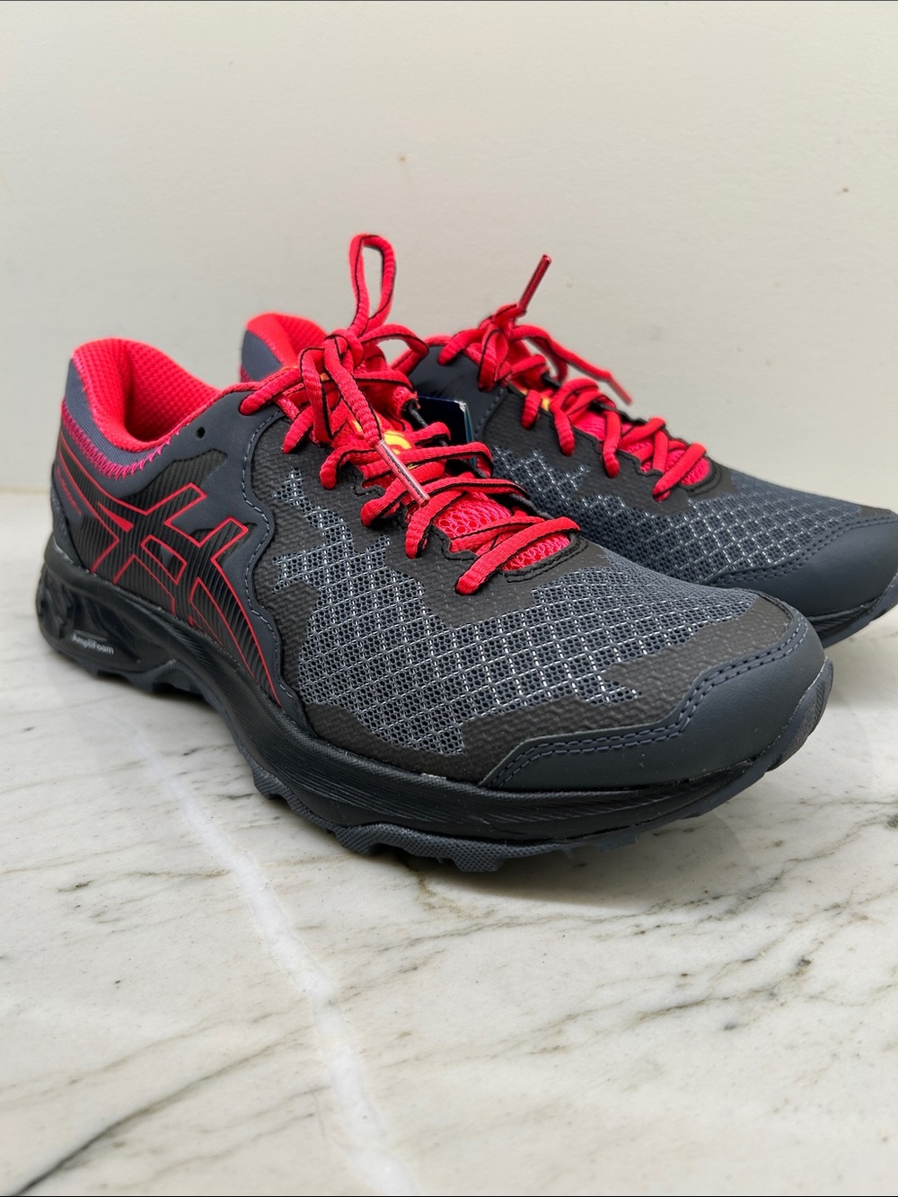 ASICS Women's Gray and Red Athletic Running Shoes Gel-Sonoma 4